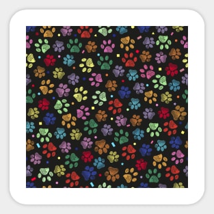 Doodle colorful paw print Sticker